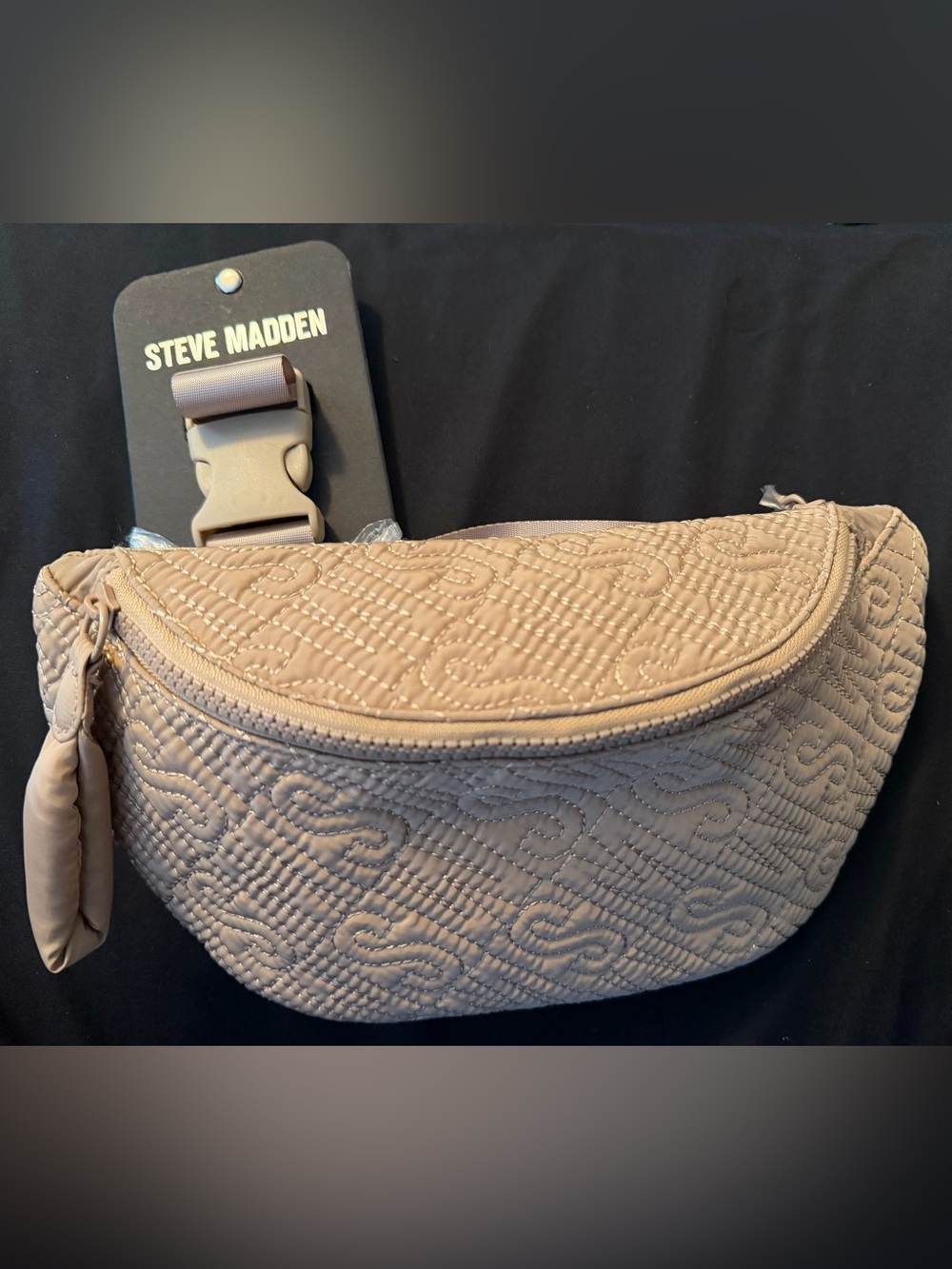 NWT- Steve Madden- Tan Crossbody/ Belt Bag with Quilted Design